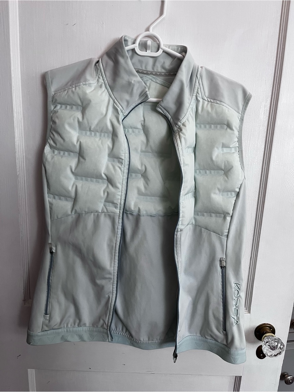 Korsa Pale Blue Quilted Sleeveless Vest